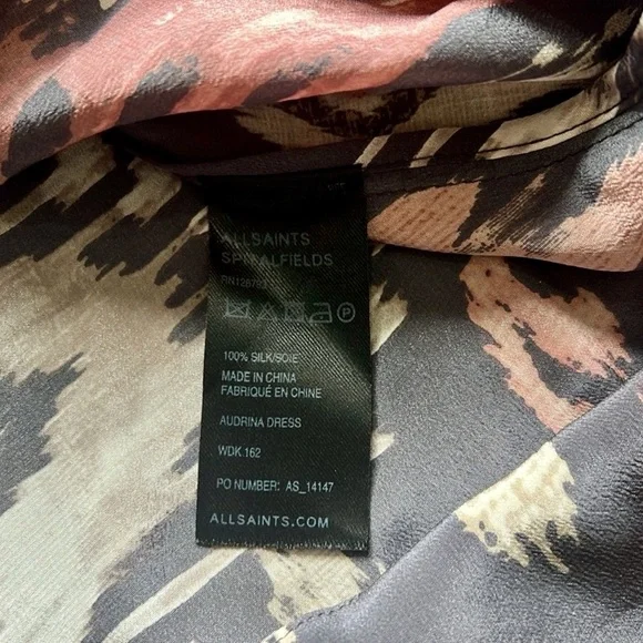 AllSaints Ikat Print Wrap Dress with Tie Waist | Size 10 - Picture 5 of 6